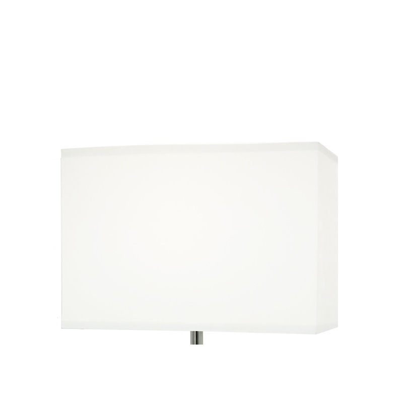 Abat-jour rectangulaire moderne en chrome à 1 ampoule, Argent argent, Blanc