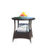 Table basse ronde pour l'extérieur avec 1 table basse en verre trempé transparent