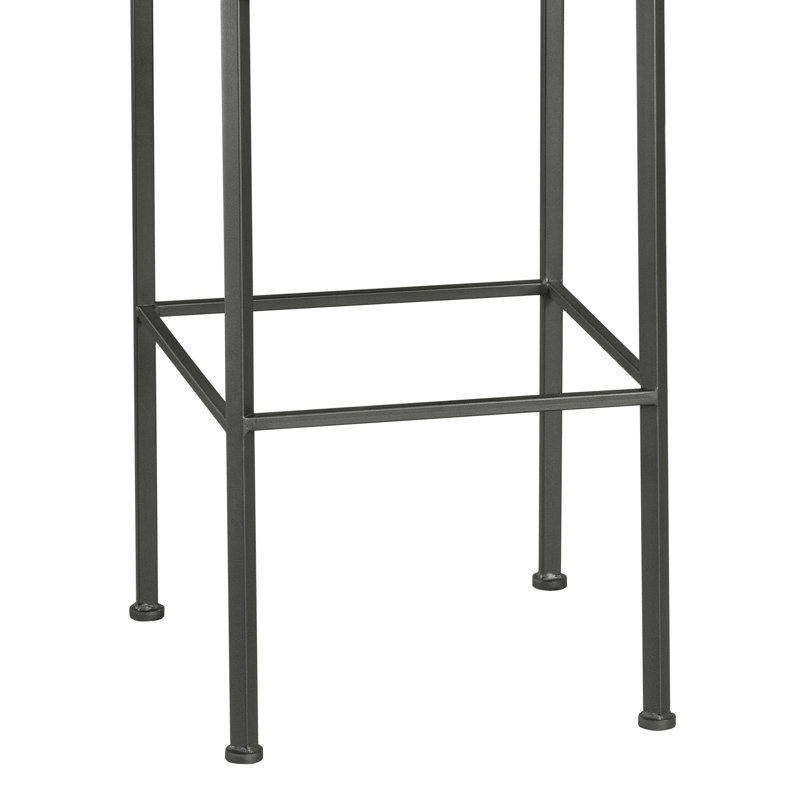 Harper Ayers Upholstered Bar Stool in Hand Powder-Painted Finish, Firestone Gray, Vail Pure White