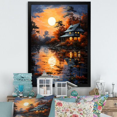«Yellow Lakehouse Reflections of Serenity IV», reproduction sur toile