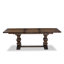 L'ensemble de table de salle à manger 5 pièces comprend une table de salle à manger rectangulaire avec rallonge amovible et 4 chaises rembourrées en tissu brun, jacobin vieilli-1437975340-1437975339-1437975338