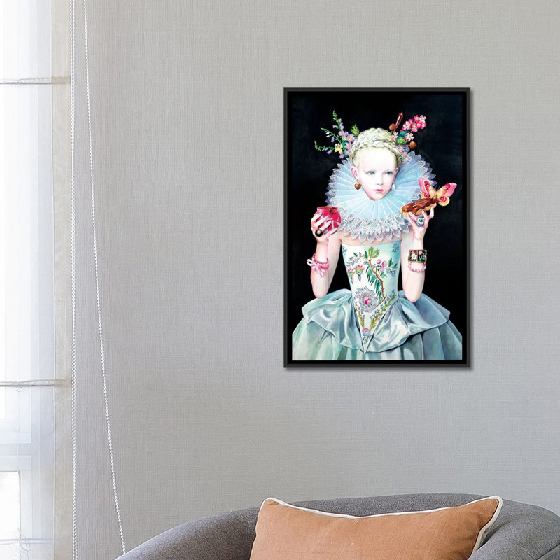 « ninsola », reproduction d’art sur toile tendue, H 26 po x l 18 po x P 1,5 po, Pas de tapis, Toile avec cadre noir