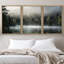«Nature Landscape Forest Lake Covered in Fog Natural Landscape», reproduction de photo sur toile flottante 3 pièces-79731420-79731422