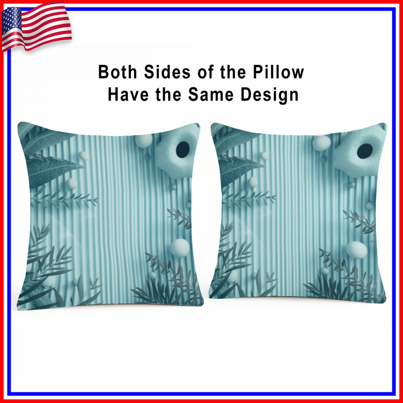 Coussins décoratifs à rayures bleues, 14 X 14 pouces