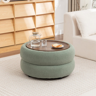 Upholstered Round Storage Ottoman