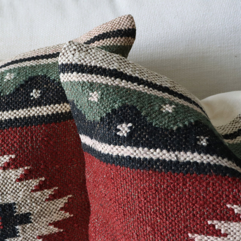 Kilim jute et laine, Red Abstract 