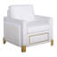 Ensemble de salon 3 pièces en velours blanc glamour avec pieds dorés et éclairage à DEL - canapé, causeuse et fauteuil