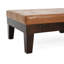  Table basse rectangulaire avec repose-pieds en similicuir avec tiroir de rangement, coussin touffeté, brun
