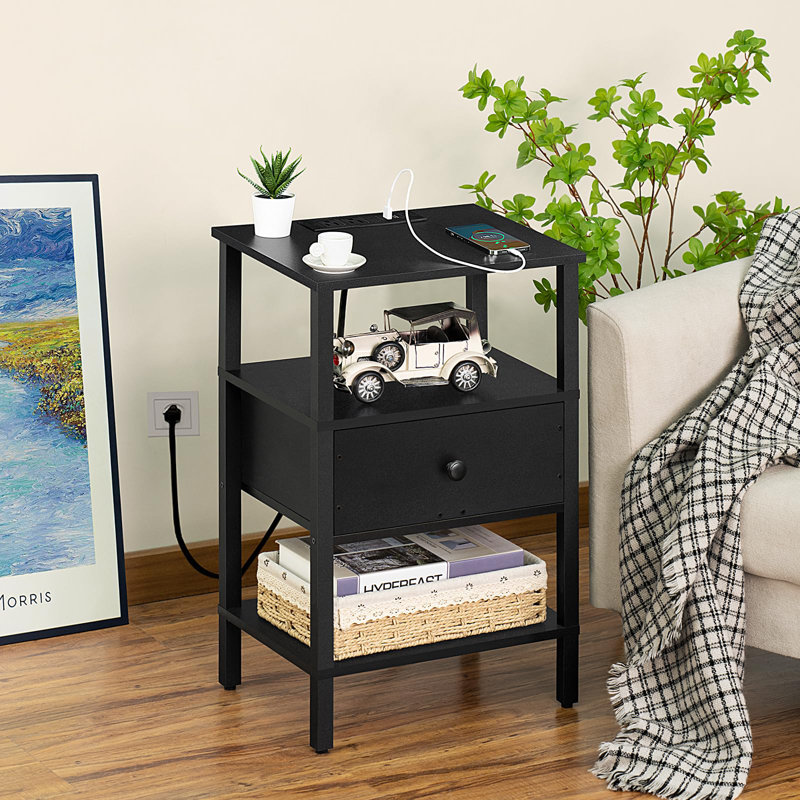 Table de bout Bodcaw, Noir, H 23,74 po x l 14,96 po x P 11,81 po