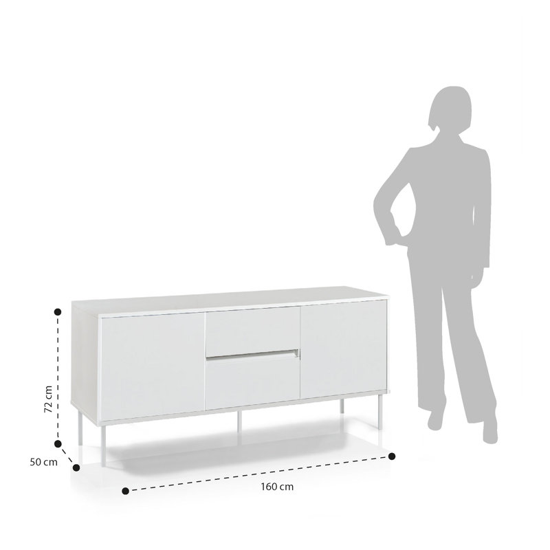 McEwensville 160cm Sideboard, White