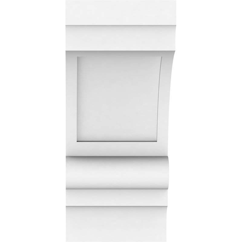 3"W x 6"D x 6"H Standard Diane Architectural Grade PVC Corbel, 6"H x 3"W x 6"D