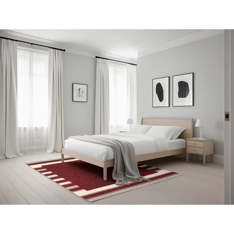 Tapis gris/brun zone contemporaine, Rectangle 5 pi x 7 pi