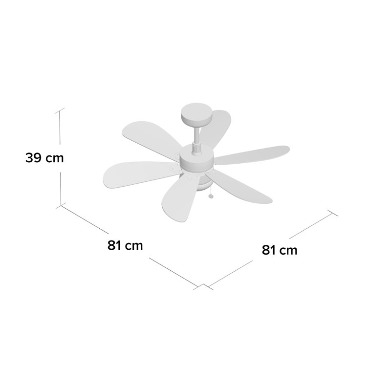 Ilyes 81cm Ceiling Fan, Brown
