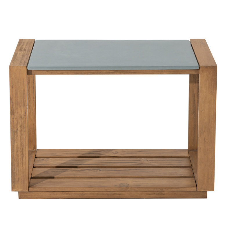 Flarity Rectangular Outdoor Side Table , 39.4'' in. W 15.7'' in. D, Tan