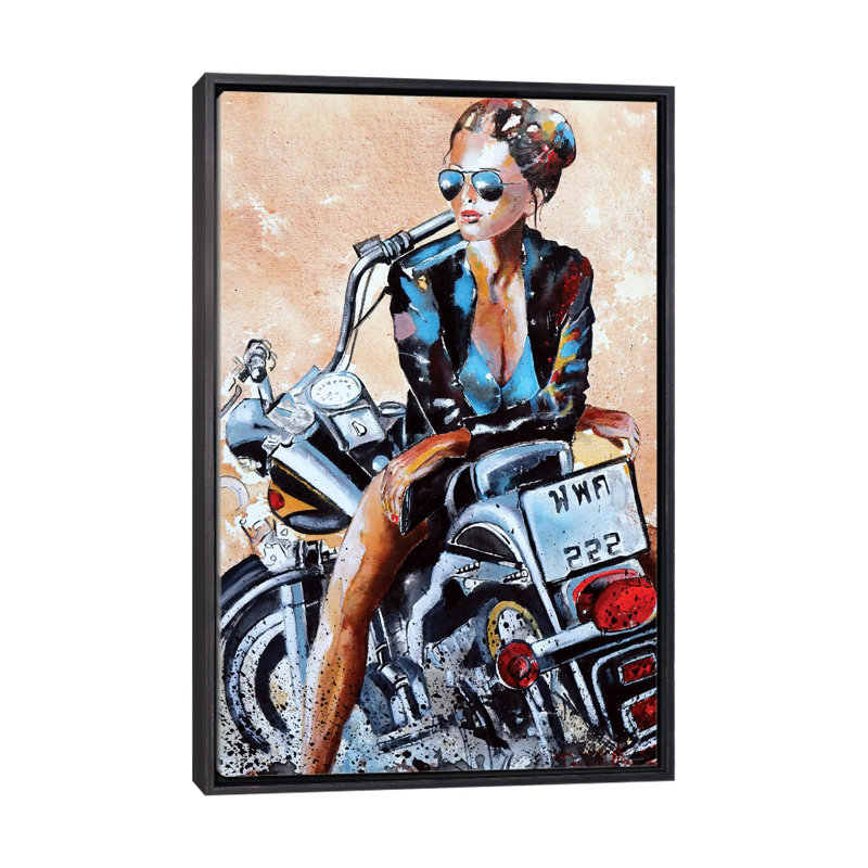 " Let's Do It " by Donatella Marraoni, 18" H x 26" W x 1.5" D, Distressed Black Frame