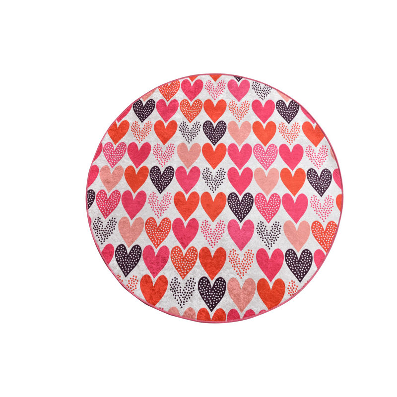 Stylish Round Area Rug, 47.2 Inches, 100% Polyester | 0.16 Inch Pile Height, Antibacterial, Non-Slip Backing | Machine Washable, Quick-Dry, Perfect for Living Room, Bedroom, and Dining Areas, Elegant Design