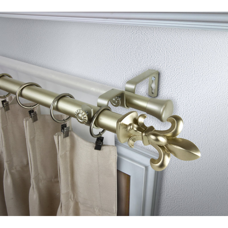 Tringle à rideaux double ajustable 1 po Bello, H 2,25 po x l 120 po x P 6,75 po, Or