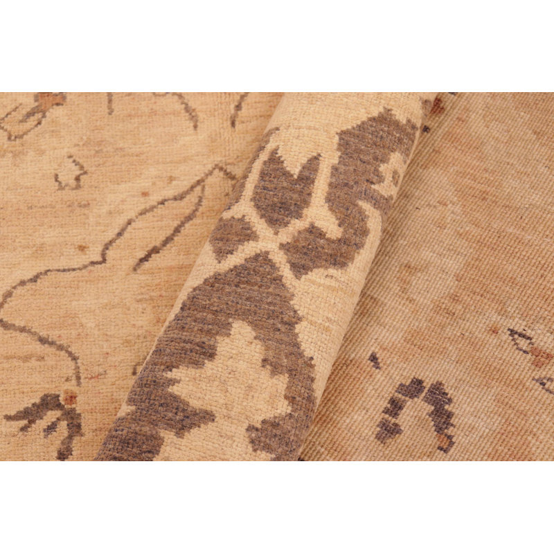 Tapis oriental brun clair en laine noué à la main 5 pi 11 po x 8 pi 6 po Baccio