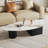 Simple irregular oval rock plate coffee table-102830253