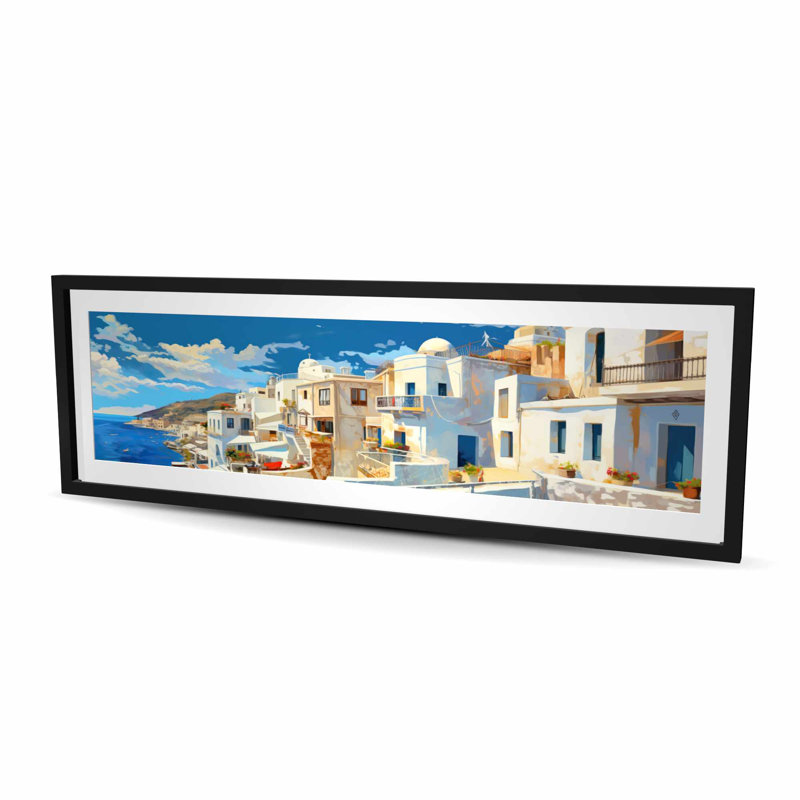 Imprimé matelassé encadré bleu Grèce