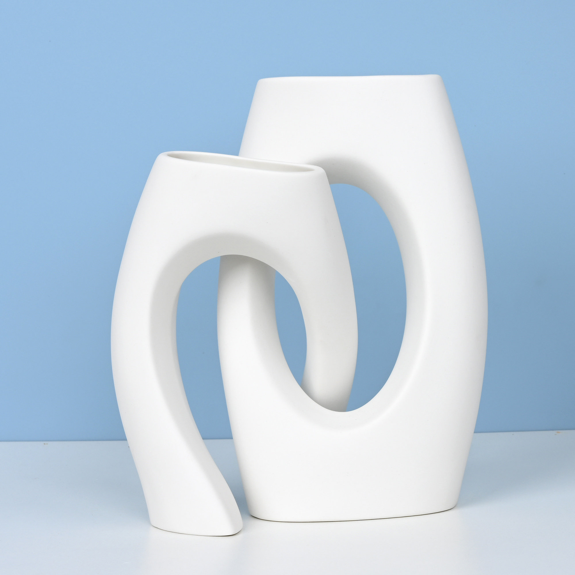 Ivy Bronx Ceramic Table Vase For Decor Modern Home Décor Vase Set Of 2 ...