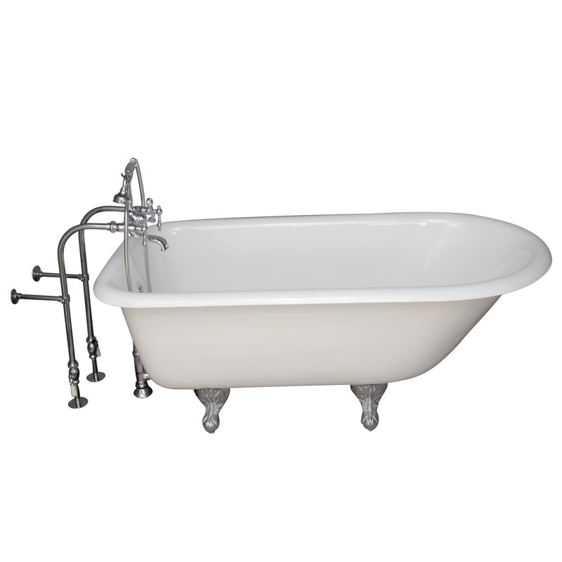 67'' x 30'' Freestanding Soaking Cast Iron Bathtub, Copper