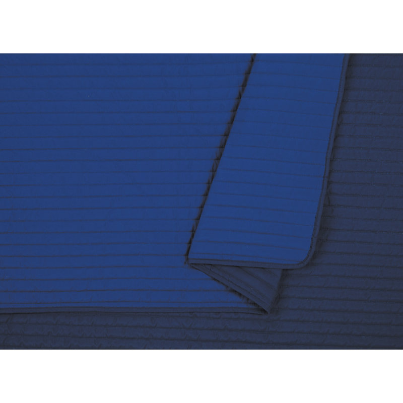 Astor Solid Navy Blue Microfiber Quilt Set, Twin