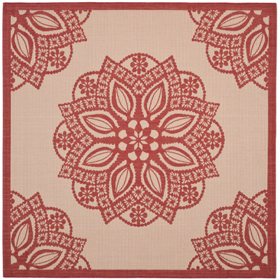 Tapis d'intérieur / extérieur beige / rouge Arneshia