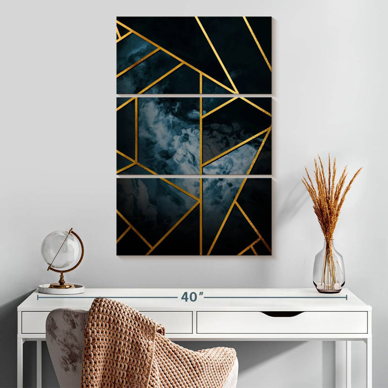 Avery Abstract Golden Lines, 32" H x 20" W