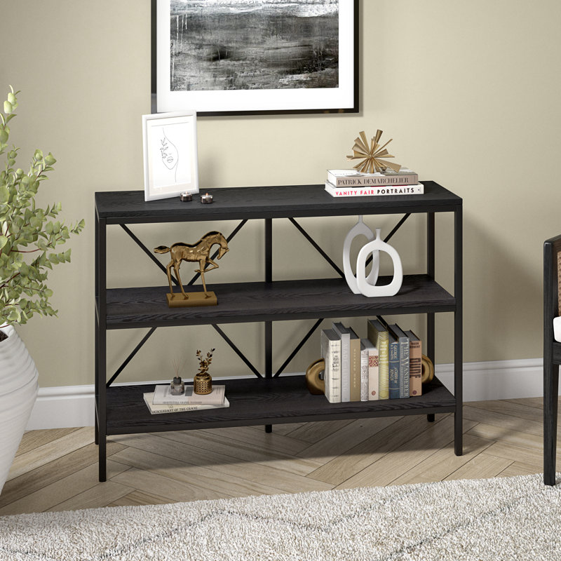 Console avec tablettes Kira , Noir, H 30 po x l 42 po x P 11,75 po