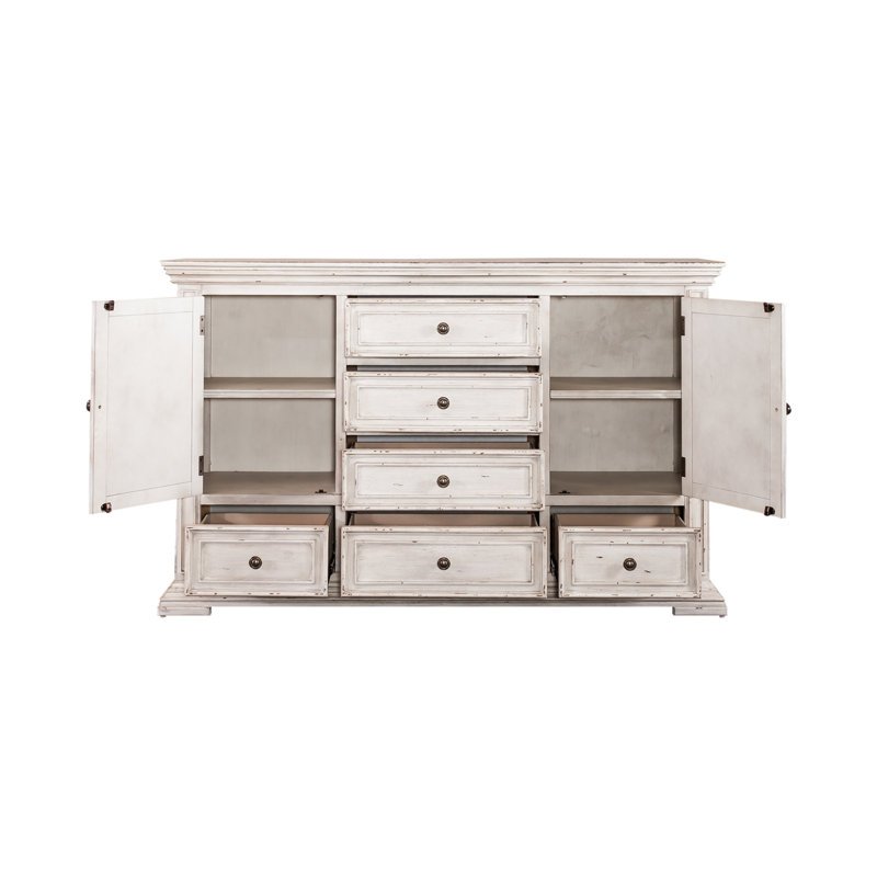 Temple Cloud 2 Door 6 Drawer Combo Dresser, White
