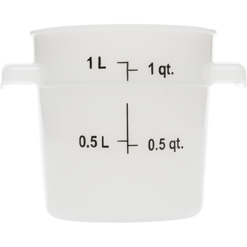 Contenant alimentaire rond 1 pte - transparent, Blanc