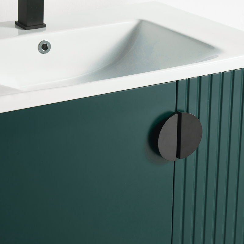Ensemble de meuble-lavabo simple 24 po Saimah, Noir, Vert