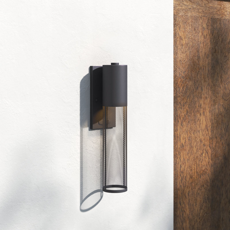 Derek Aluminum Wall Light, Black, 14.5" H x 4.5" W x 4.8" D, Incandescent