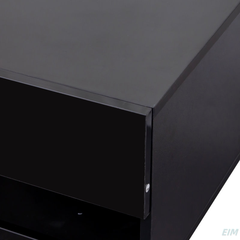 180 Wall Mounted Floating 80" TV Stand With 20 Color Leds  And  Charging Station (TV Stand), Black