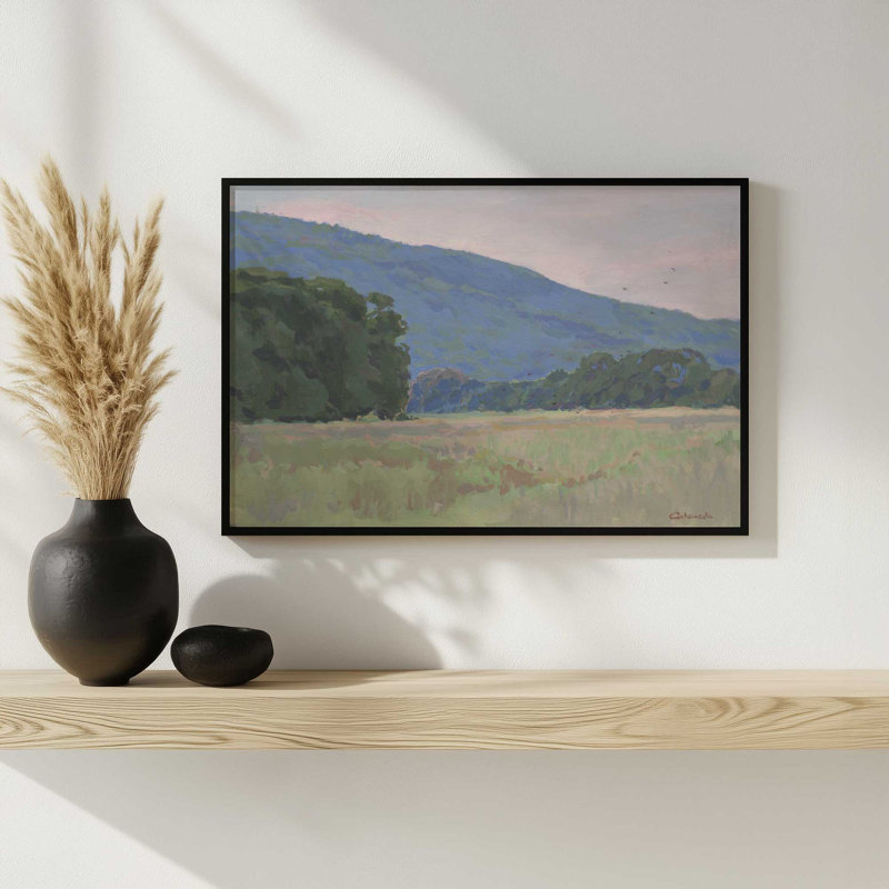 «Connecticut Valley Mountain Range» par Stephen Calcasola, reproduction d'art, H 12 po x l 16 po, Doré