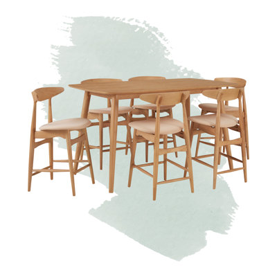 Ensemble de salle à manger 7 pièces à hauteur de comptoir Gallman
