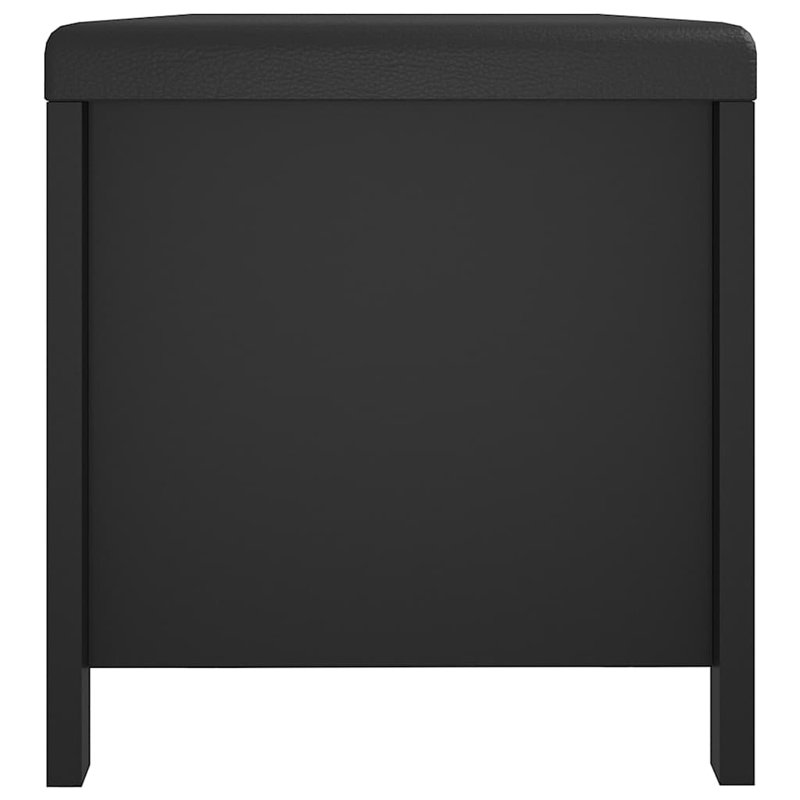 Banc de rangement en similicuir Atalfo, Noir, Blanc