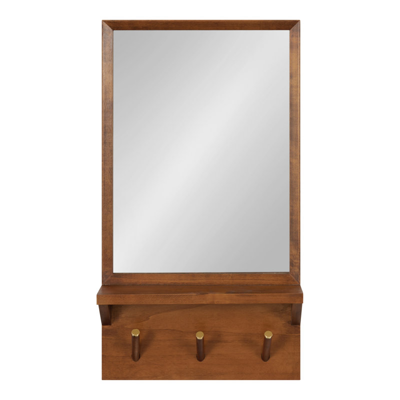 Miroir d'appoint Jaela, Noyer brun, 30 po x 16 po