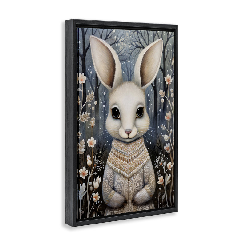 Toile flottante Woodland, H 25 po x l 17 po, Cadre flottant noir de jais