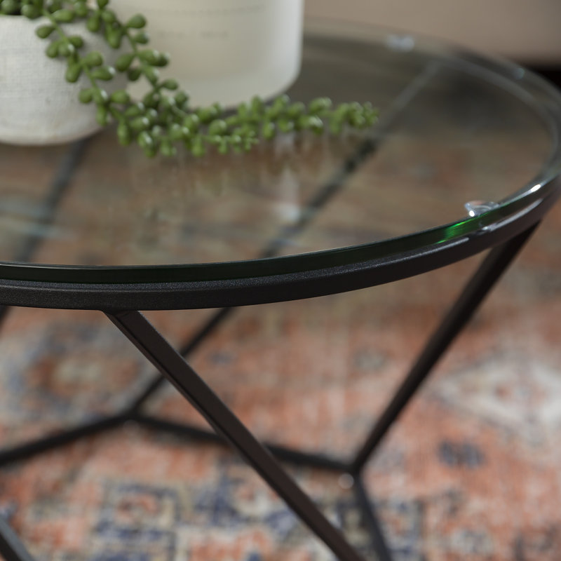 Glass Top Coffee Table, Black
