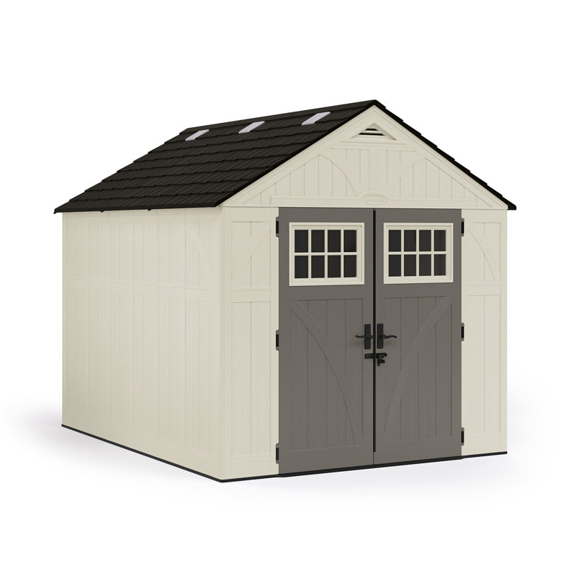 Suncast Outdoor Vanilla Resin Storage Shed, 8.6ft. H x 8.4ft. W x 10.2ft. D
