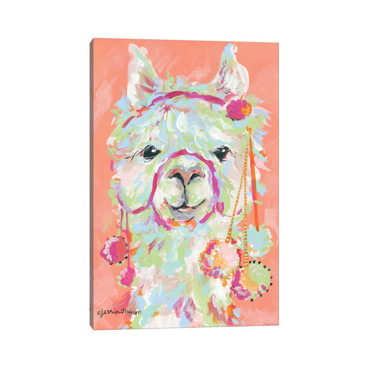 Llama Love by Jessica Mingo - Wrapped Canvas Gallery-Wrapped Canvas Giclée