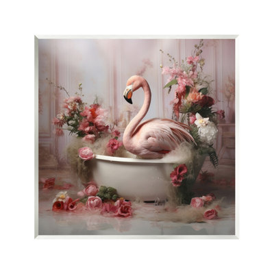 «Flamingo in Stately Bathroom», art mural par Lazar Studio