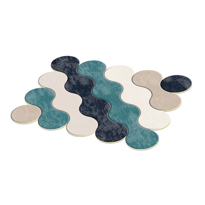 Premium Blue Area Carpet (39.4 x 63.0 inches), 100% Polyester, 1200 g/m² | Non-Slip Leather Sole, 0.2 in Sponge Height | Antibacterial & Anti-Allergic, Machine Washable for Easy Cleaning, Stylish Home Decor