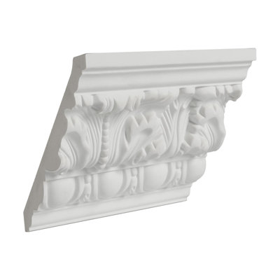 4-1/2 in x 3-15/16 in x 6 in Long Egg and Dart Acanthus Polyurethane Crown Moulding Sample