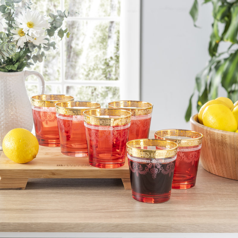 10oz. Whiskey Glass Set, Red