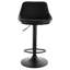 Tabouret de bar réglable en similicuir 2 pièces Corrigan Studio® noir et blanc avec base noire