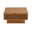 Table basse 31,52 "carrée en rotin + corde de chanvre avec rangement réglable