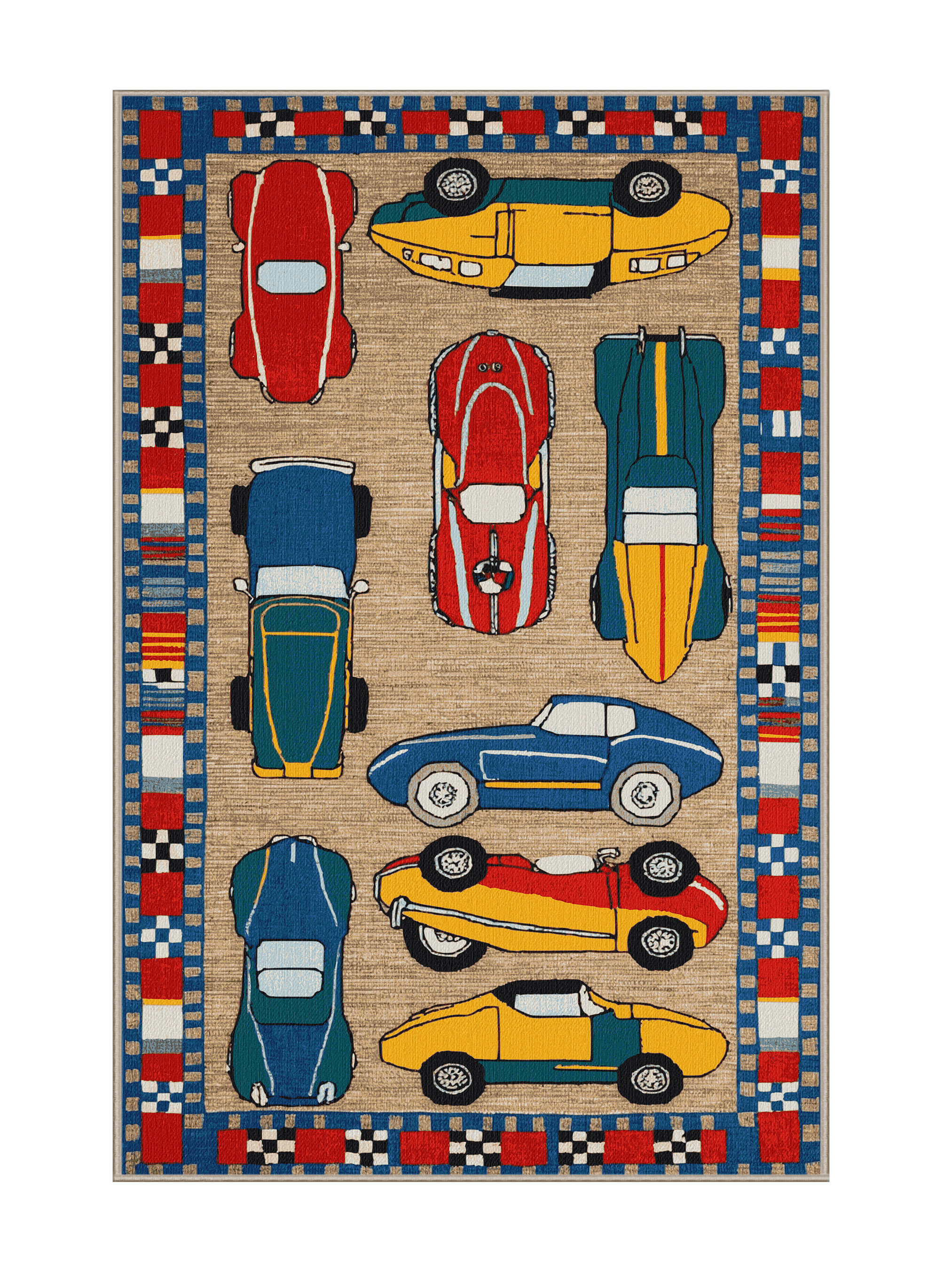 Transportation Rug Hokku Designs Machine Washable Transportation Beige Area Rug | Wayfair